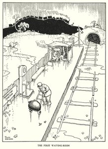 Illustrasjon for Railway Ribaldry av W Heath Robinson (litho) av William Heath Robinson