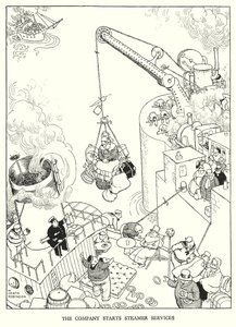 Illustrasjon for Railway Ribaldry av W Heath Robinson (litho) av William Heath Robinson