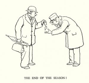 Illustrasjon for Railway Ribaldry av W Heath Robinson (litho) av William Heath Robinson