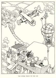 Illustrasjon for Railway Ribaldry av W Heath Robinson (litho) av William Heath Robinson