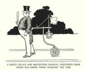 Illustrasjon for Railway Ribaldry av W Heath Robinson (litho) av William Heath Robinson