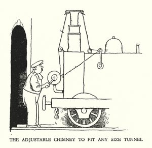 Illustrasjon for Railway Ribaldry av W Heath Robinson (litho) av William Heath Robinson