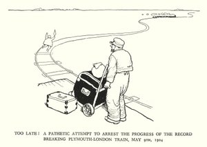 Illustrasjon for Railway Ribaldry av W Heath Robinson (litho) av William Heath Robinson