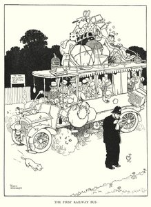 Illustrasjon for Railway Ribaldry av W Heath Robinson (litho) av William Heath Robinson