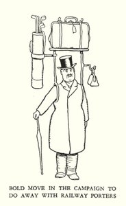 Illustrasjon for Railway Ribaldry av W Heath Robinson (litho) av William Heath Robinson