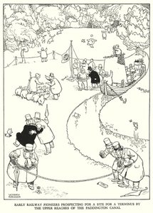 Illustrasjon for Railway Ribaldry av W Heath Robinson (litho) av William Heath Robinson