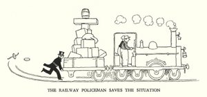 Illustrasjon for Railway Ribaldry av W Heath Robinson (litho) av William Heath Robinson