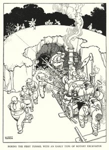 Illustrasjon for Railway Ribaldry av W Heath Robinson (litho) av William Heath Robinson