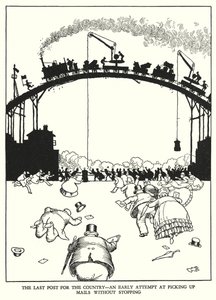 Illustrasjon for Railway Ribaldry av W Heath Robinson (litho) av William Heath Robinson