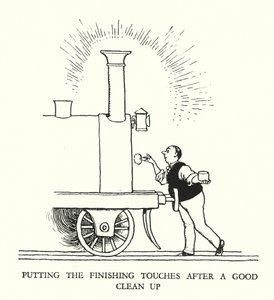 Illustrasjon for Railway Ribaldry av W Heath Robinson (litho) av William Heath Robinson