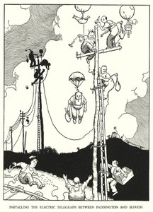 Illustrasjon for Railway Ribaldry av W Heath Robinson (litho) av William Heath Robinson