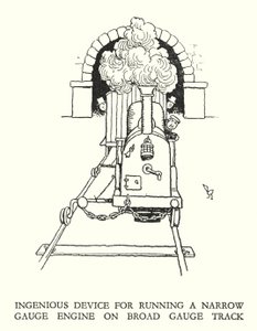 Illustrasjon for Railway Ribaldry av W Heath Robinson (litho) av William Heath Robinson