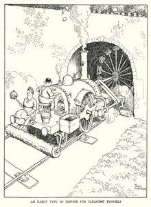 Illustrasjon for Railway Ribaldry av W Heath Robinson (litho) av William Heath Robinson