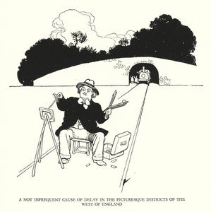 Illustrasjon for Railway Ribaldry av W Heath Robinson (litho) av William Heath Robinson