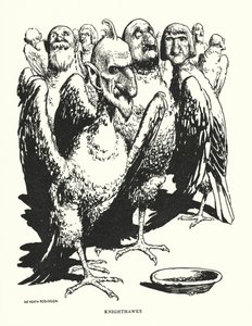 Knighthawks (litho) av William Heath Robinson