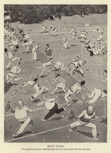 Multitennis, for å introdusere mer individualitet og lagånd i det gamle spillet av William Heath Robinson