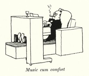 Musikk med komfort (litho) av William Heath Robinson