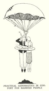 Praktisk luftfart i komfort for gifte mennesker (litho) av William Heath Robinson