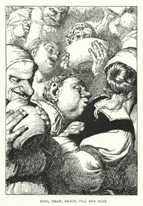 Ring, tegn, nå, fyll og bland (litho) av William Heath Robinson