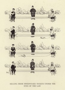 Selger irske konkurransebilletter under lovens øyne av William Heath Robinson