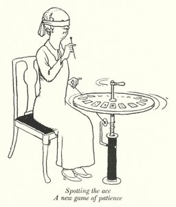 Spotting the ess, et nytt spill med tålmodighet (litho) av William Heath Robinson