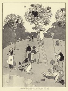 Vårrengjøring i Highgate-skogen av William Heath Robinson