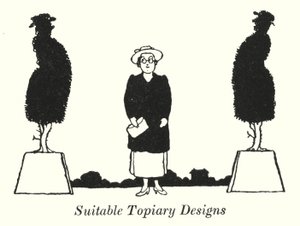Egnet topiary-design (litho) av William Heath Robinson