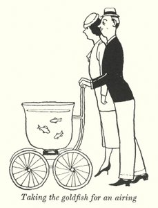 Ta gullfisken til lufting (litho) av William Heath Robinson