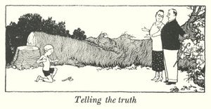 Å fortelle sannheten (litho) av William Heath Robinson