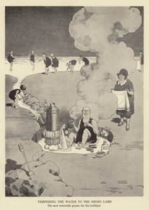 Temperer vannet til det klippede lammet, den nye geysiren ved vannet for høytiden av William Heath Robinson