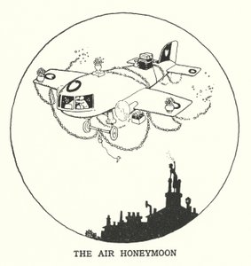 The Air Honeymoon (litho) av William Heath Robinson