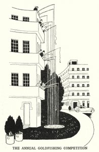 Den årlige gullfiskekonkurransen (litho) av William Heath Robinson