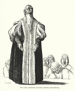 Lord Suckfist bønnfalt Pantagruel (litho) av William Heath Robinson