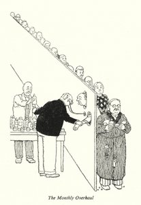 Den månedlige overhalingen (litho) av William Heath Robinson