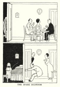 Det ekstra soverommet (litho) av William Heath Robinson