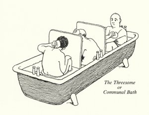 Trekanten eller fellesbadet (litho) av William Heath Robinson