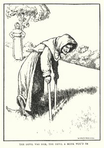Djevelen var syk, djevelen en munk ville være (litho) av William Heath Robinson