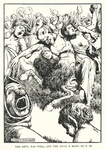 Djevelen hadde det bra, og djevelen en munk han ville være (litho) av William Heath Robinson