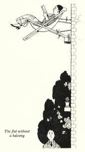 Leiligheten uten balkong (litho) av William Heath Robinson