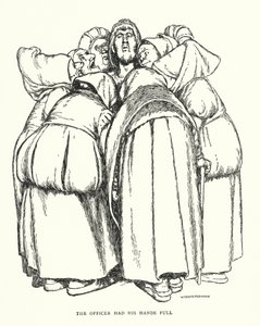 Offiseren hadde hendene fulle (litho) av William Heath Robinson