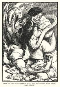 De, til draktene som allerede er født og avlet, danner hode, føtter, klør (litho) av William Heath Robinson