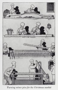 Dreie kjøttdeig til julemarkedet (litho) av William Heath Robinson