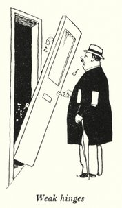 Svake hengsler (litho) av William Heath Robinson
