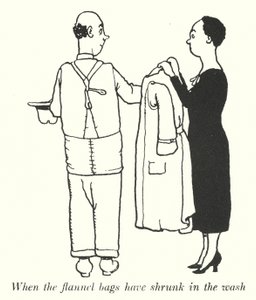 Når flanellposene har krympet i vask (litho) av William Heath Robinson