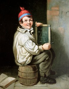 Skolegutten (olje på lerret)