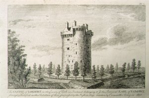 Castle Howel, Barony of Kells, County Kilkenny, Irland, fra "Scenery and Antiquities of Ireland" av George Virtue av William Henry (after) Bartlett
