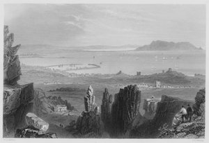 Dublin Bay, fra Kingstown Quarries (gravering) av William Henry (after) Bartlett