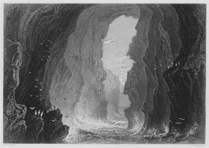 Dunkerry Cave, County Antrim (gravering)