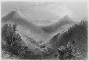 Glen of the Downs (gravering) av William Henry (after) Bartlett