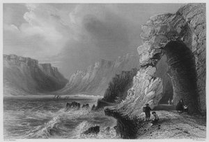 Glenariff, County Antrim (gravering) av William Henry (after) Bartlett